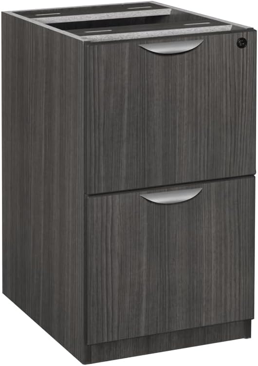 Rustic Revival File File Pedestal Drawer Unit in Ash Grey offering Secure Letter and Legal Filing with Locking Drawers Durable Finish Dimensions 15.5 W x 22 D x 28 H