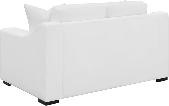 Coaster Home Furnishings - Ashlyn - Wood &amp Fabric - Upholstered Loveseat with Sloped Armrests and Reversible Seat Cushions - Living Room - White - 509892