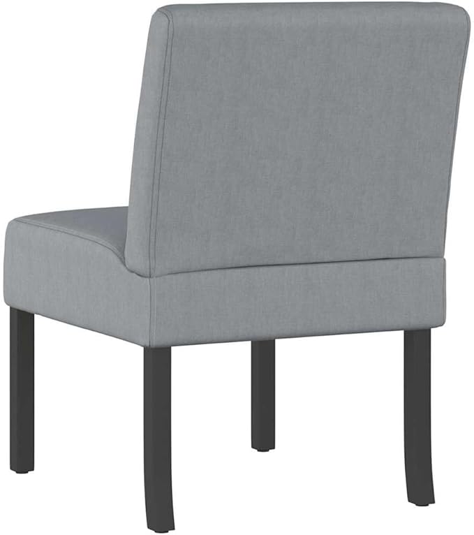 vidaXL Slipper Chair Light Grey Fabric (100% Polyester) Solid Wood Plywood