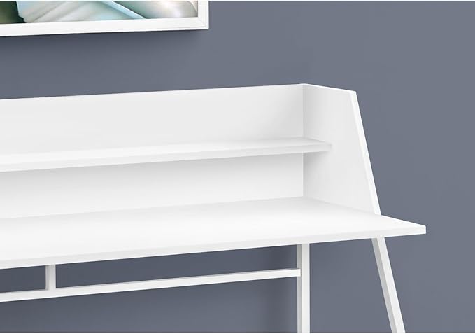Computer Desk Home Office with Storage Shelves 48 Inch L Contemporary White