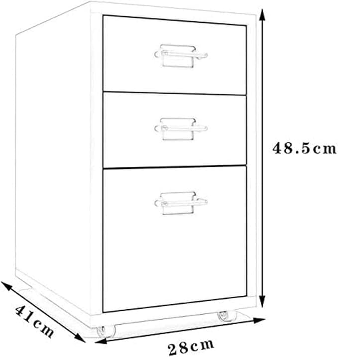Mobile Filing Cabinet Multi-Layer Drawer Manager Floor-Standing Office Cabinet Commercial Storage Cabinet(White)