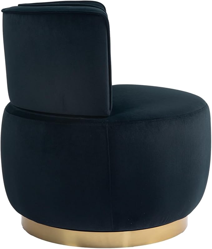 Swivel Barrel Chair 360 Degree Rotation Accent Chair for Living Room Comfy Round Velvet Armchair for Bedroom Office Lounge