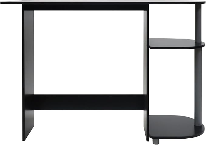 WC Redmon Black Computer Laptop Media Home Office Desk Woodgrain Finish Full5505BK
