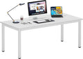 DlandHome 71 inches X-Large Computer Desk Composite Wood Board Decent and Steady Home Office DeskWhite
