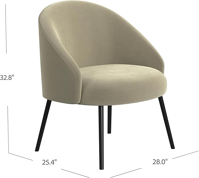 Homepop Home Decor | Upholstered Modern Accent Chair | Accent Chairs for Living Room &amp Bedroom | Decorative Home Furniture Taupe Velvet