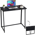 Homy Casa 31.5 Home Office Foldable Desk Space-Saving Study-Workstation for Small Spaces Ideal for Dorm Living Room and Bedroom (Black)