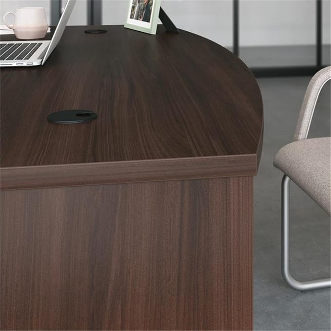 OfficeWorks by Sauder Affirm 60'' Bow Front Desk Shell L: 34.25'' x W: 59.06'' x H: 29.29'' Noble Elm
