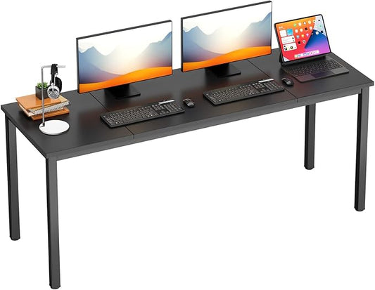 DlandHome 71 inches X-Large Computer Desk Composite Wood Board Decent and Steady Home Office Desk/Workstation/TableBlack23.6Wide