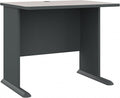 Bush Business Furniture Series A 36W Small Desk in White Spectrum and Slate Compact Computer Table for Home or Professional Office