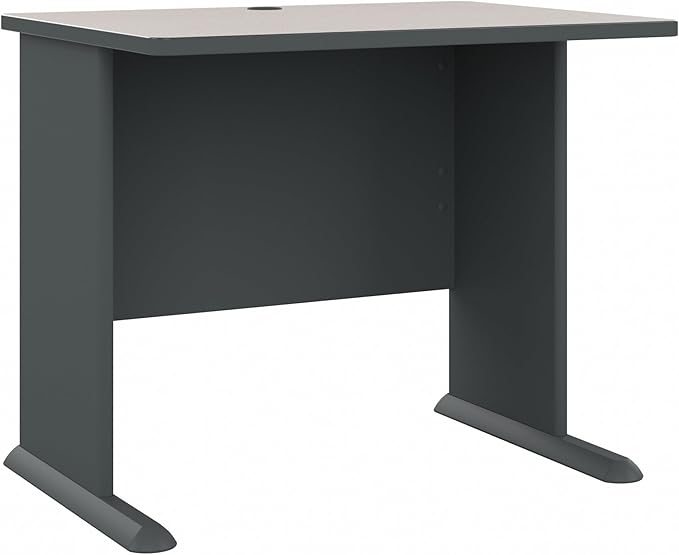 Bush Business Furniture Series A 36W Small Desk in White Spectrum and Slate Compact Computer Table for Home or Professional Office