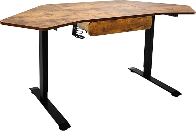 Fromann 71Inch Height Adjustable Standing Sit Stand Up Desk L Shaped Corner Desk with LED Handset Electric Ergonomic Desk