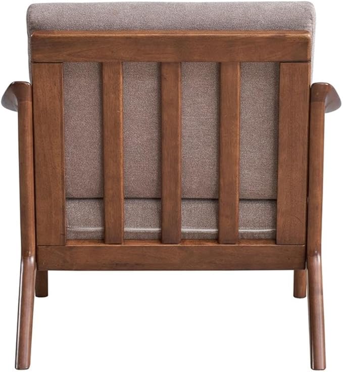 Acme Furniture Lide Upholstered Fabric &amp Wood Accent Chair in Brown