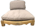 Handcrafted Wooden Meditation Chair with Woven Seagrass Seat 30 x 28 x 18 inches (Stone)