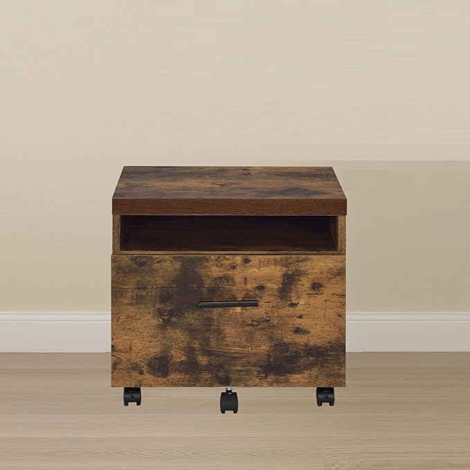 File Cabinet with Lock 2 Drawer Small Storage Cabinets OrganizerUnder Desk Locking Drawers Filing Cabinets for Home OfficeOak