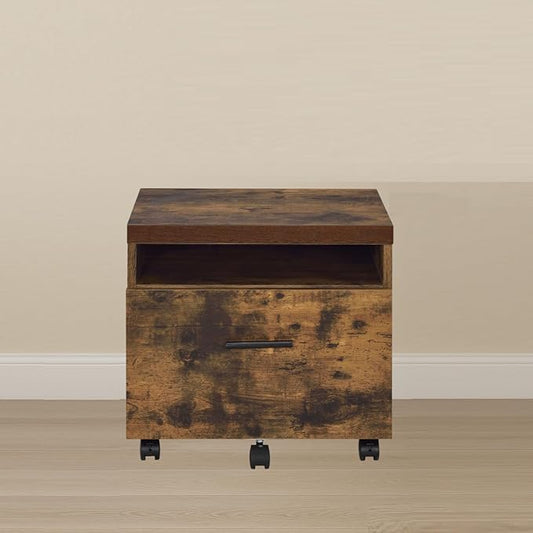 File Cabinet with Lock 2 Drawer Small Storage Cabinets OrganizerUnder Desk Locking Drawers Filing Cabinets for Home OfficeOak