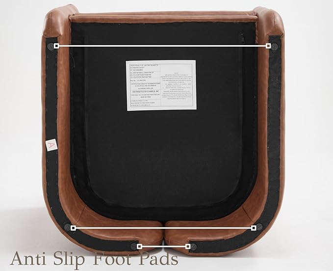 EALSON Leather Upholstered Modern Accent Chair Mid-Century Barrel Armchair with Padded Cushion Comfy Reading Chair for Living Room/Bedroom Brown
