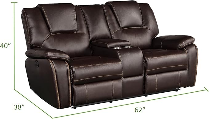 3 PC Recliner Sofa Sets Bonded Leather Lounge Chair Loveseat Reclining Couch for Living RoomBrown