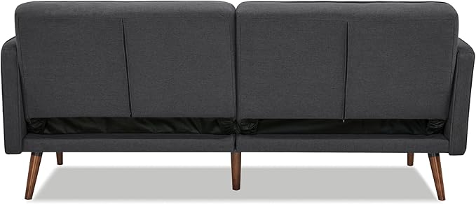 Artdeco Home Convertible Sofa Bed with 3 Level of Adjustability 76 W Mid-Century Style Soft 100% Polyester Fabric Sleeper Sofa for Small Space Living Room and Apartment(Charcoal)
