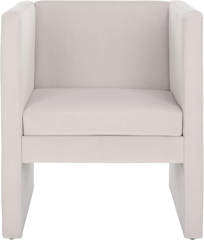 SAFAVIEH Home Collection Gisle Modern Light Grey Velvet Accent Chair (Fully Assembled)