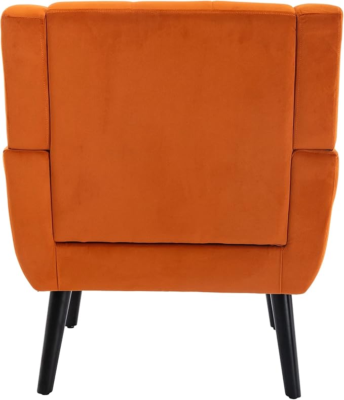 Modern Soft Velvet Material Ergonomics Accent Chair Living Room Chair Bedroom Chair Home Chair with Black Legs for Indoor Home