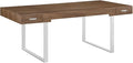 Modway Tinker Contemporary Modern Wood and Stainless Steel Office Desk With Two Drawers in Walnut