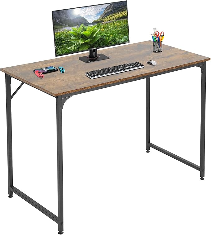 BestOffice Computer Desk Home Office Desk 39 inches Gaming Desk Multi-Function Writing Table Student Art Modren Simple Style PC Wood and Metal Desk Workstation for Small Space Vintage