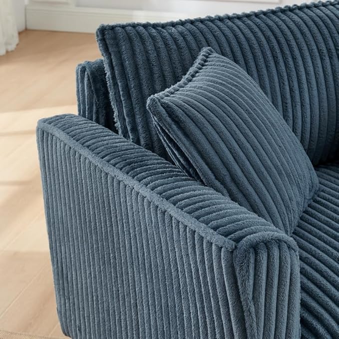 Polibi Lazy Comfortable Single-Person Sofa Chair with High-Resilience Cushion and a backrest Compact Single Seater for Living Room &amp Bedroom Blue