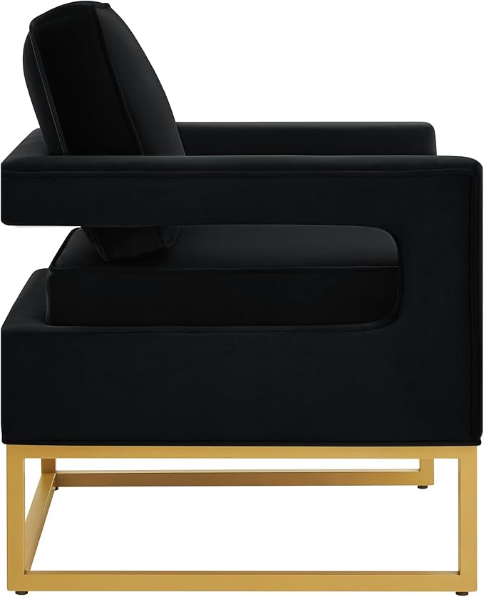 Accent Chair for Living Room Chairs Mid Century Modern Chair Lazy Chair Upholstered Lounge Arm Chair Reading Chair with with Gold Metal Base for Bedroom Apartment Office Studio Waiting Room