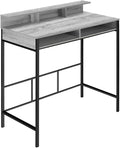 Computer Desk Home Office Standing Storage Shelves 48 l Work Laptop Grey Laminate Black Metal Contemporary Modern