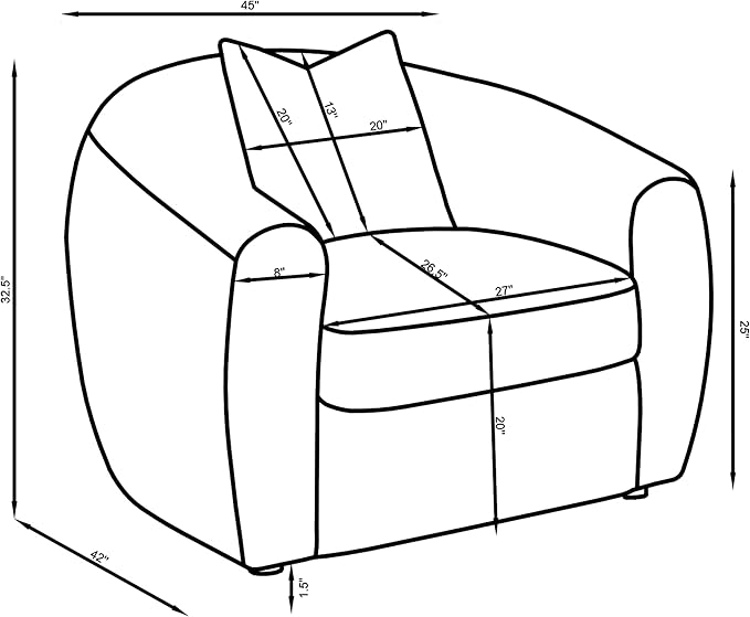 Coaster Home Furnishings - Isabella - Upholstered Accent Chair with Curved Backrest Sloped Armrests and Black Legs - Living Room - Ivory - 509873