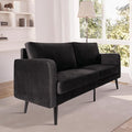 Milliard Velvet Loveseat Sofa 3 Seater 72 Couch with Soft Cushions - Compact One Box Design for Easy Apartment Delivery Modern Style for Living Room Bedroom Office (Velvet Black) (Black)