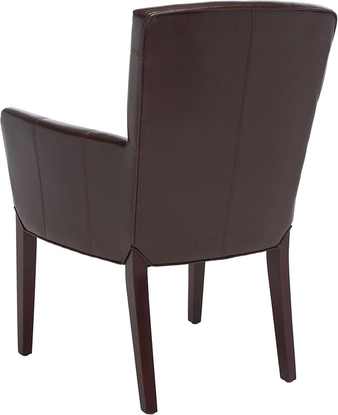 Safavieh Hudson Collection Greenwich Bicast Leather Arm Chairs Brown