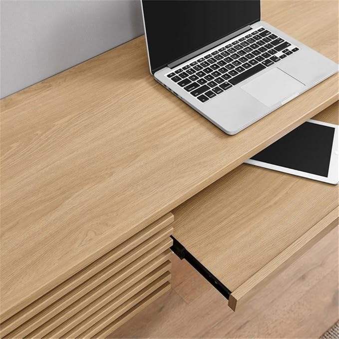 Modway Render Wall Mount Particleboard and Wood Office Desk in Oak