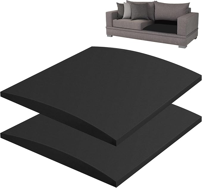 AK Trading CO. Furniture Seat Support - High-Density (1.8 Density 44-ILD) - Charcoal Foam Couch Sofa Cushion Support Cushion Sag Repair Replacement for Sofa Couch Loveseat Chair (20 x 20 (2pack))