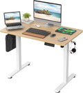 Standing Desk 40x24 Inch Sit Stand Desk Electric Height Adjustable Home Office Desks with Splice Board Ergonomic Rising Modern Lift Motorized Gaming Desktop Workstation (Natural)