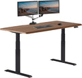 Vari ComfortEdge 72x30 Inch Adjustable Electric Standing Desk – Sit Stand VariDesk with Memory Presets Sloped Edge 180 LB Capacity + Tool-Free Assembly (Walnut/Black)