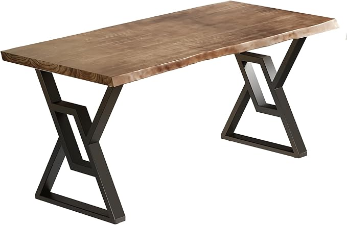 Rustic Brown 55-inch Solid Wood Computer Desk - Modern Gaming Workbench for Home Office Modern Simple Design Ideal for Study Writing Dining