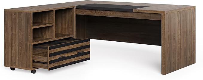 LITTLE TREE L-Shaped Computer Desk with File Cabinet Combo 63-Inch Office Desk 31-Inch Filing Cabinet with Storage &amp Drawer for A4/Letter/Legal Size File Large Business Furniture for Home Offic