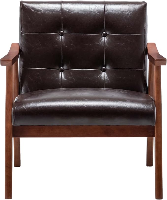 Convenience Concepts Take a Seat Natalie Accent Chair Espresso Faux Leather/Espresso