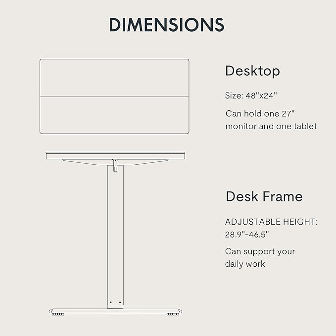 FLEXISPOT Standing Desk Electric Height Adjustable Desk with 48 x 24 Inches Splice Board Ergonomic Memory Controller Black Top + Black Frame