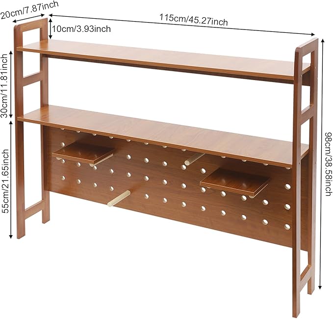 Desktop Shelf-Home Office Computer Desk [2nd Floor] 115CM-walnut Color