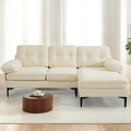 PARKOL 82in L Shaped Sectional Couches Small Lounge Sofa Couches Set Clearance Set Couch for Small Space Apartment (White (Chenille Fabric) 82 Width with Reversible Chaise)