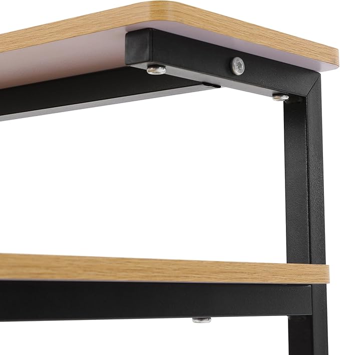 Home Office Desk36inch Rolling Computer Desk With Storage Shelves Under Desk Reversible3-Tier Computer Desk With 31.5*19.69in Spacious Desktop For Small Place For BedroomsStudios (Black+Log Color)