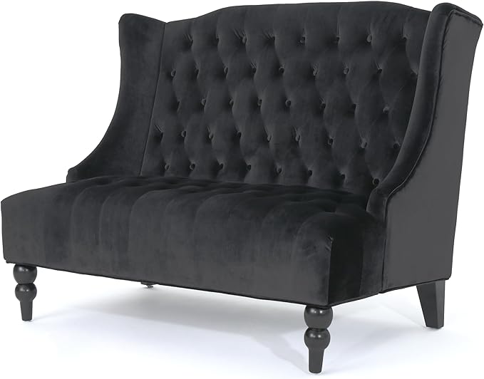 Merax Loveseat Sofa Classic 2 Seater Couch for Living Room Bedroom Office Black