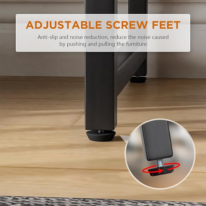 PayLessHere | 32 Inch Computer Desk | Black | Office Desk with Metal Frame Adjustable Feet | Water-Resistant Scratchproof Surface | Sturdy Writing Table for Home Office or Study | Pack of 1