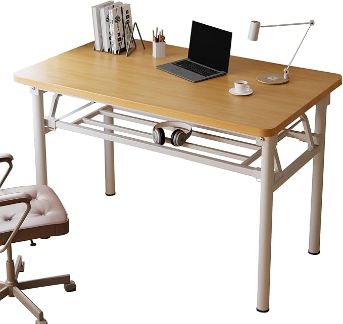 Small Folding Desk No Assembly39.4 Inch Folding Computer Desk Small Foldable Table for Home Office.