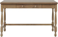 Martha Stewart Tabitha Solid Wood Writing Table with Metal Glides Drawer for Storage Living Room Furniture Home Office Small Computer Desk Turned Legs 47.5 W x 23 D x 29 H Natural