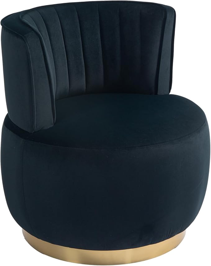 Swivel Barrel Chair 360 Degree Rotation Accent Chair for Living Room Comfy Round Velvet Armchair for Bedroom Office Lounge