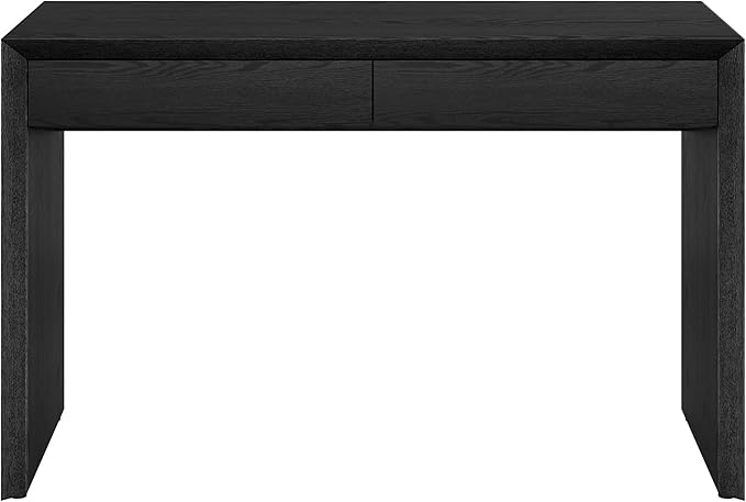 Henn&ampHart 48 Modern Rectangular Wooden Home Office Desk Computer Desk Writing Table with 2 Storage Drawers for Home Office Natural Black
