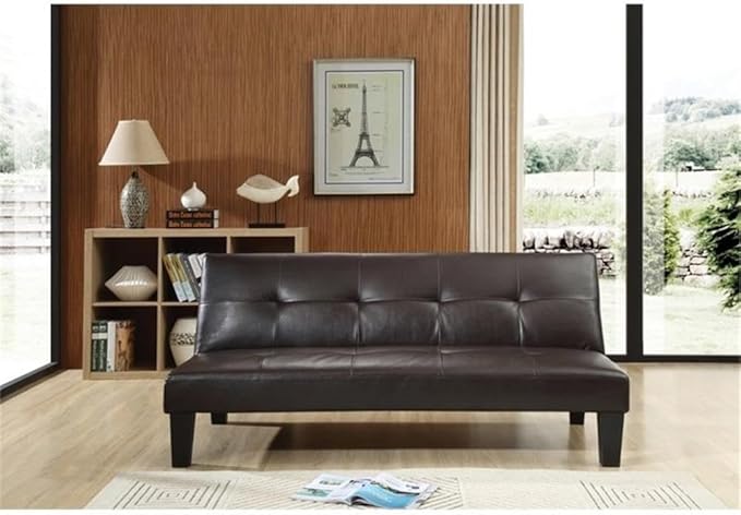 Glory Furniture Alan Faux Leather Sleeper Sofa in Cappuccino